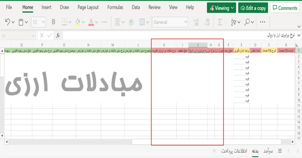 الگوی سامانه مودیان برای مبادلات ارزی